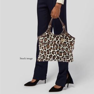 Michael Michael Kors Leopard Print Handbag Purse Hobo Shoulder Bag